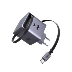 UGREEN Nexode Pro 65W 3 Port Şarj Cihazı (Geri Çekilebilir Kablolu)