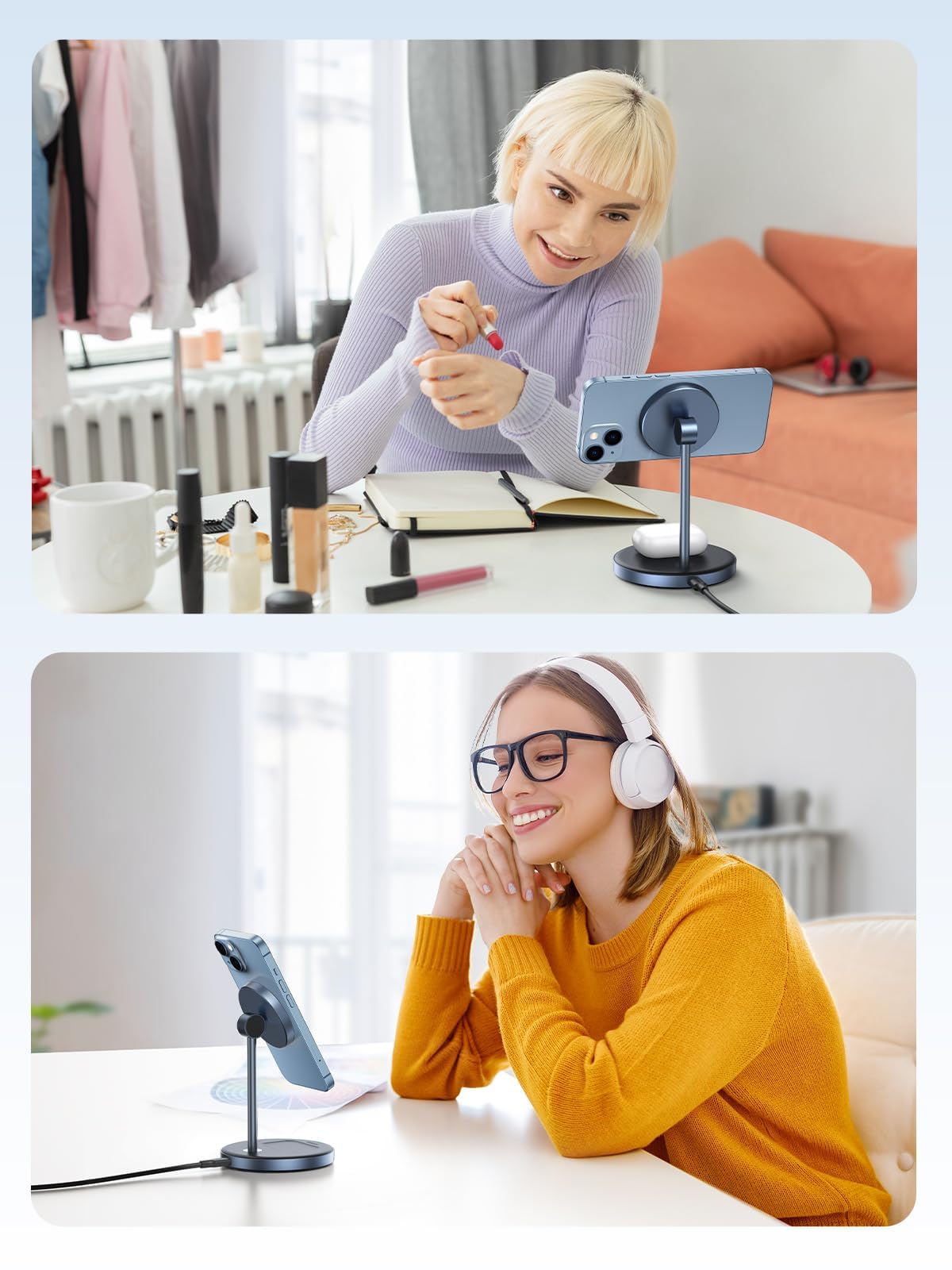 UGREEN 2-in-1 Magnetic Wireless Charger Stand 15W