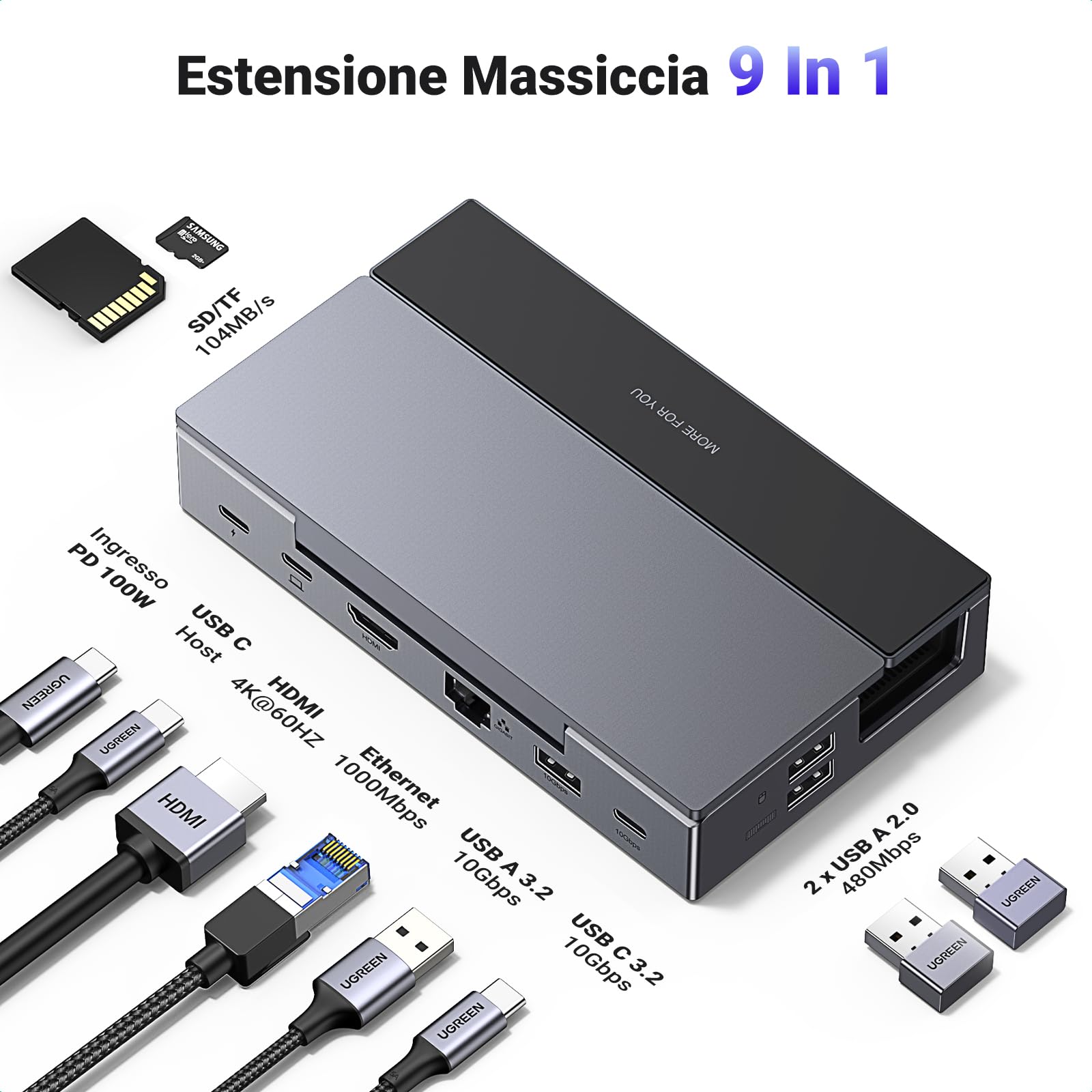 Cavo Da USB C A Mini HDMI 4K Unidirezionale 0,9m - Per Steam Deck, ROG Ally, Laptop, Monitor Portatili - Supporta 4K@30Hz