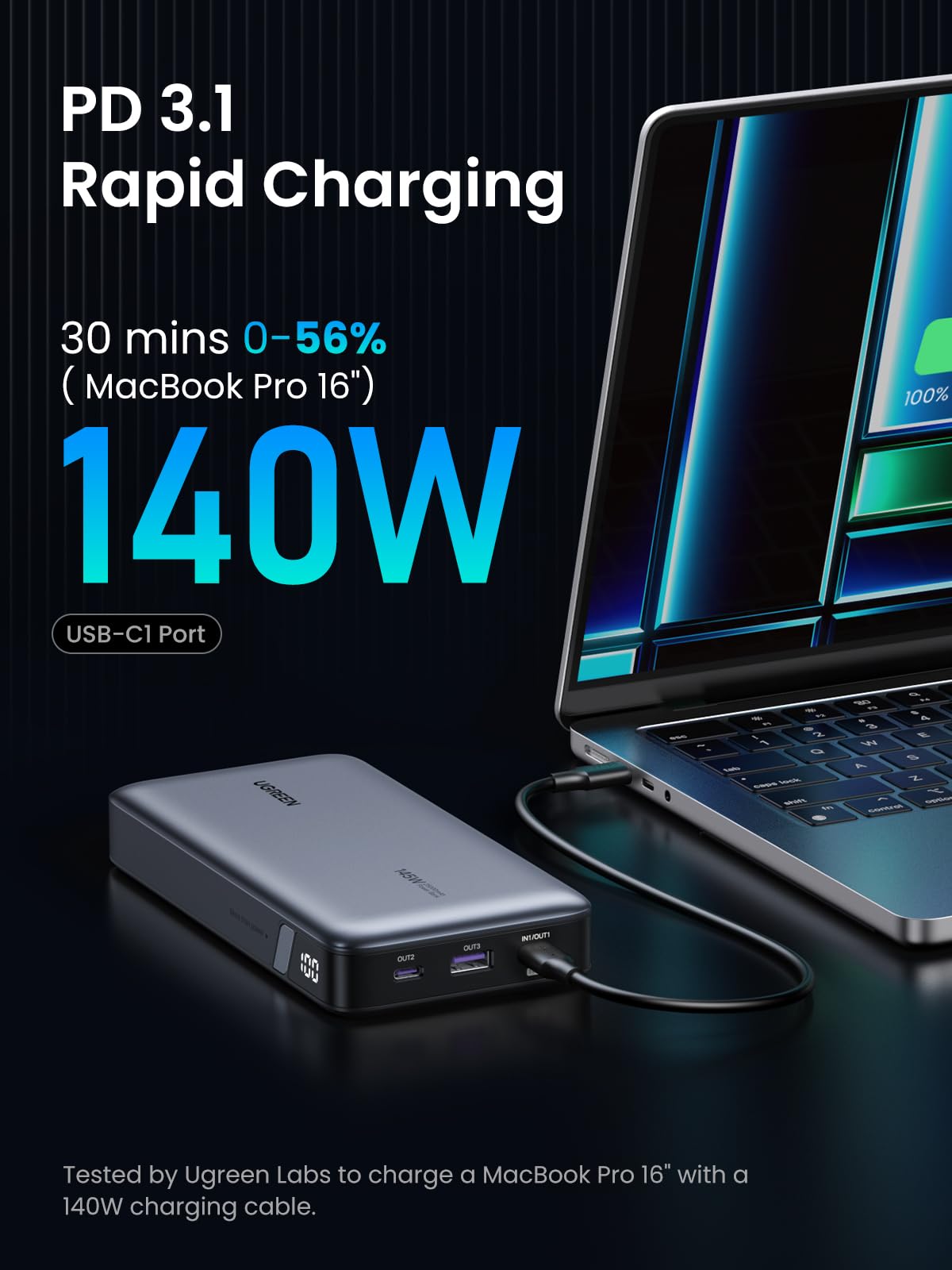 UGREEN 145W 25000mAh 3-Port Power Bank