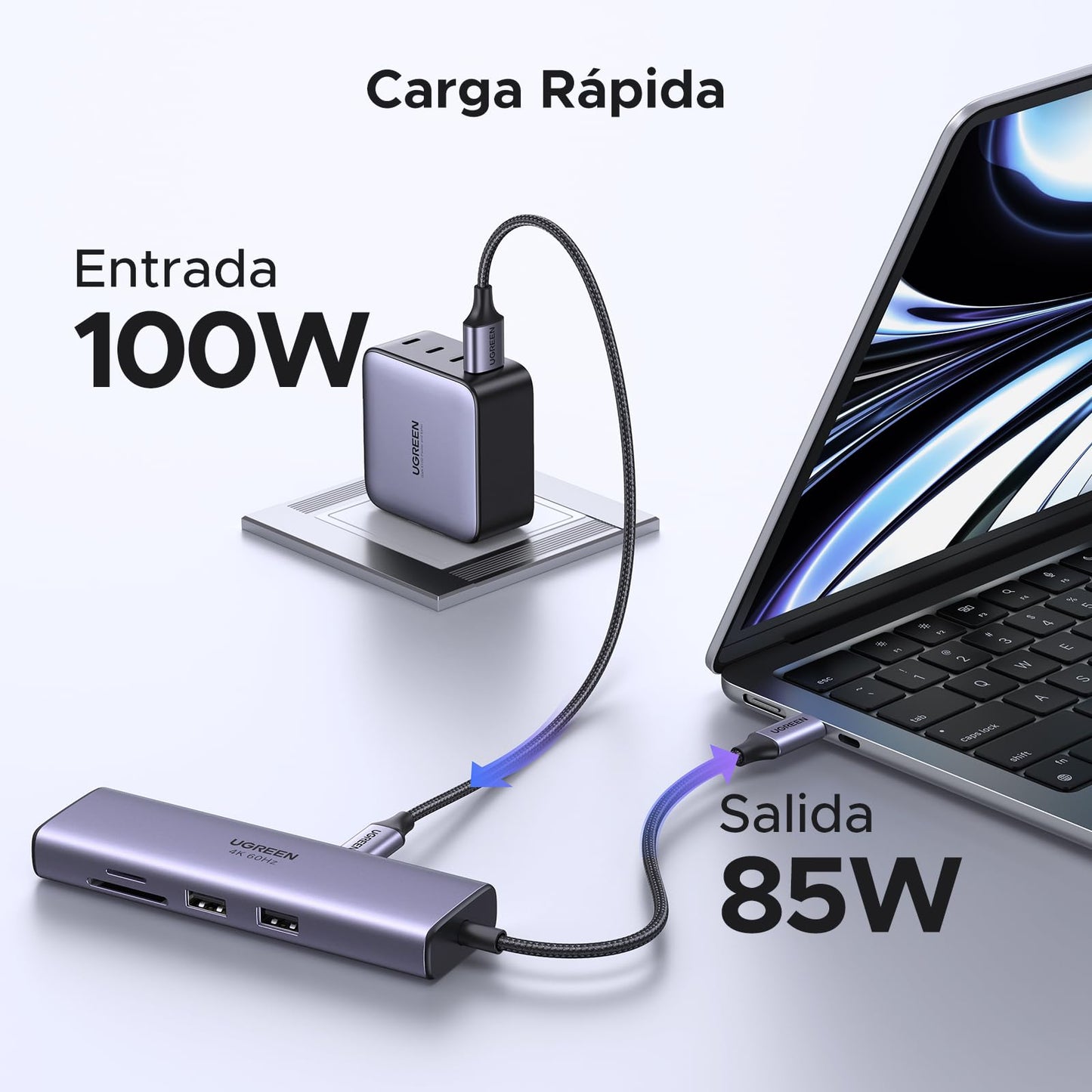 UGREEN Revodok 107 Hub USB C HDMI 4K 60Hz Adaptador Tipo C