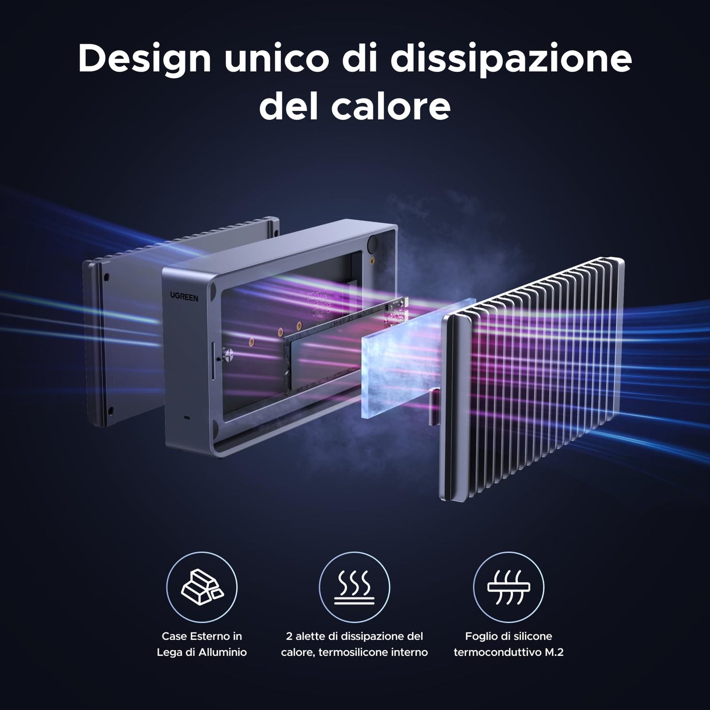 UGREEN Case Esterno per SSD M2 NVMe da 40Gbps, Enclosure USB 4