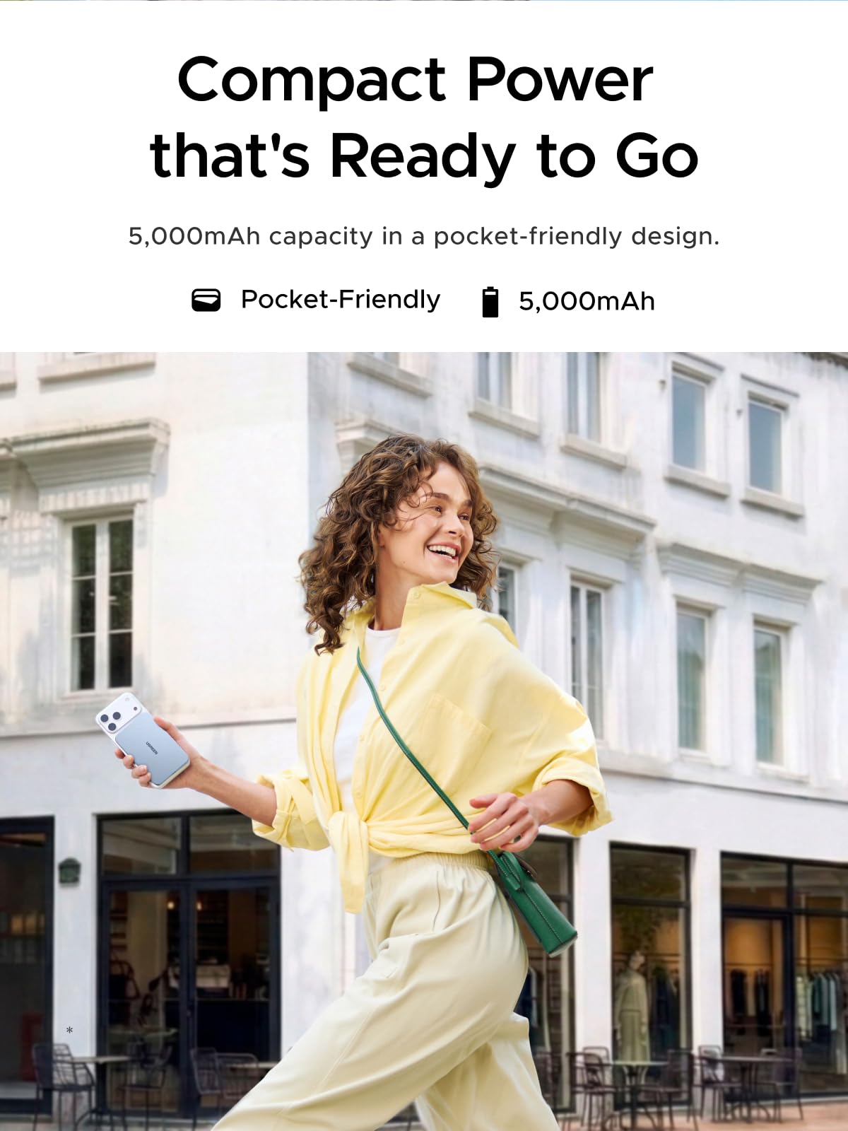 UGREEN QI2 15W Magsafe Power Bank, Ultra-Slim Portable Charger 5000mAh
