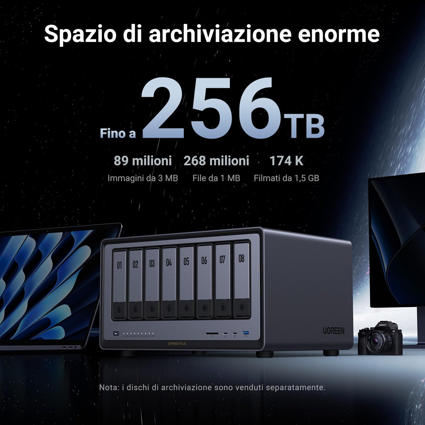 UGREEN NASync DXP8800 Plus 8-Bay Desktop NAS, CPU Intel i5 1235u 10-Core