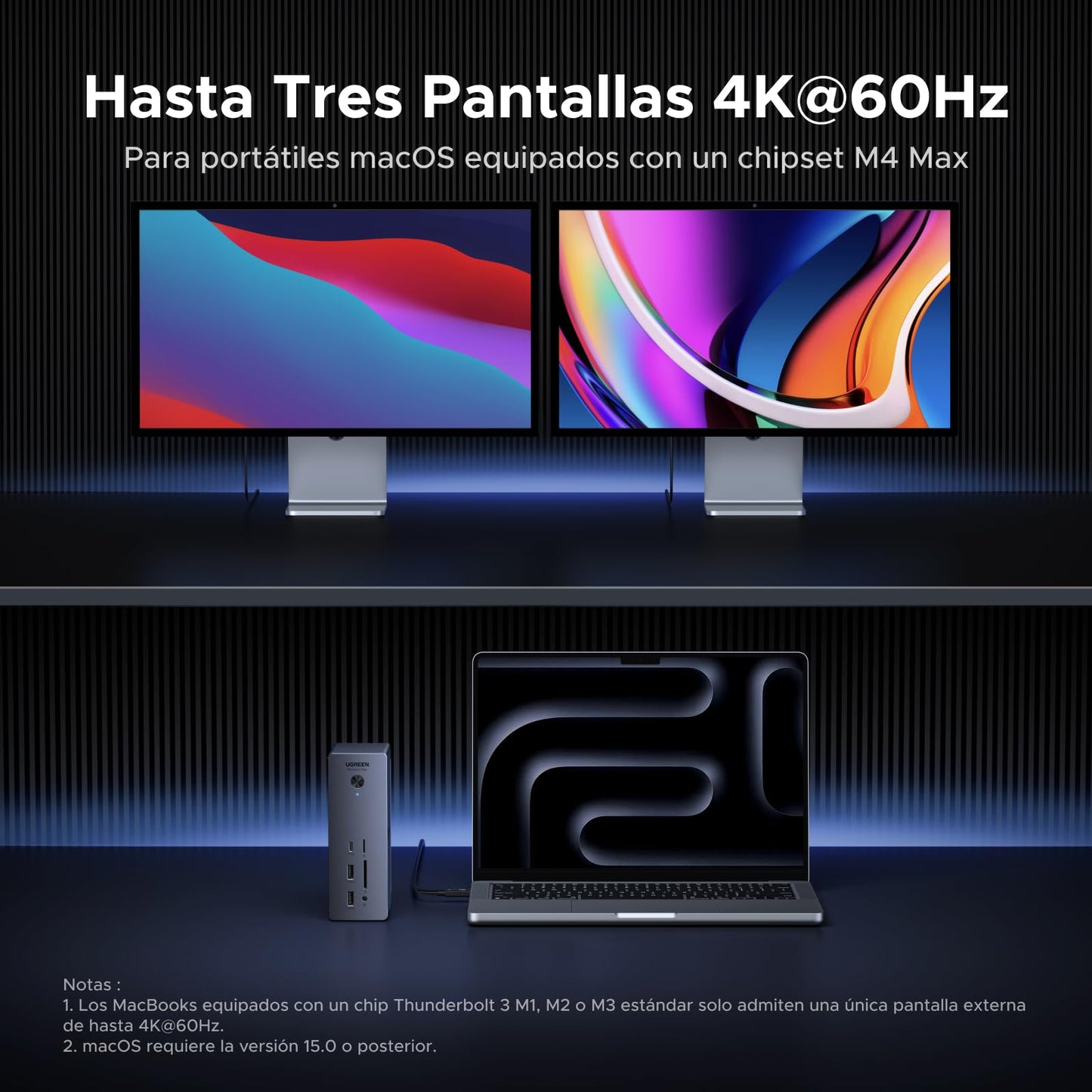 UGREEN Revodok Max 2131 Docking Station Thunderbolt 5 120Gbps Transferencia Ultra Rápida