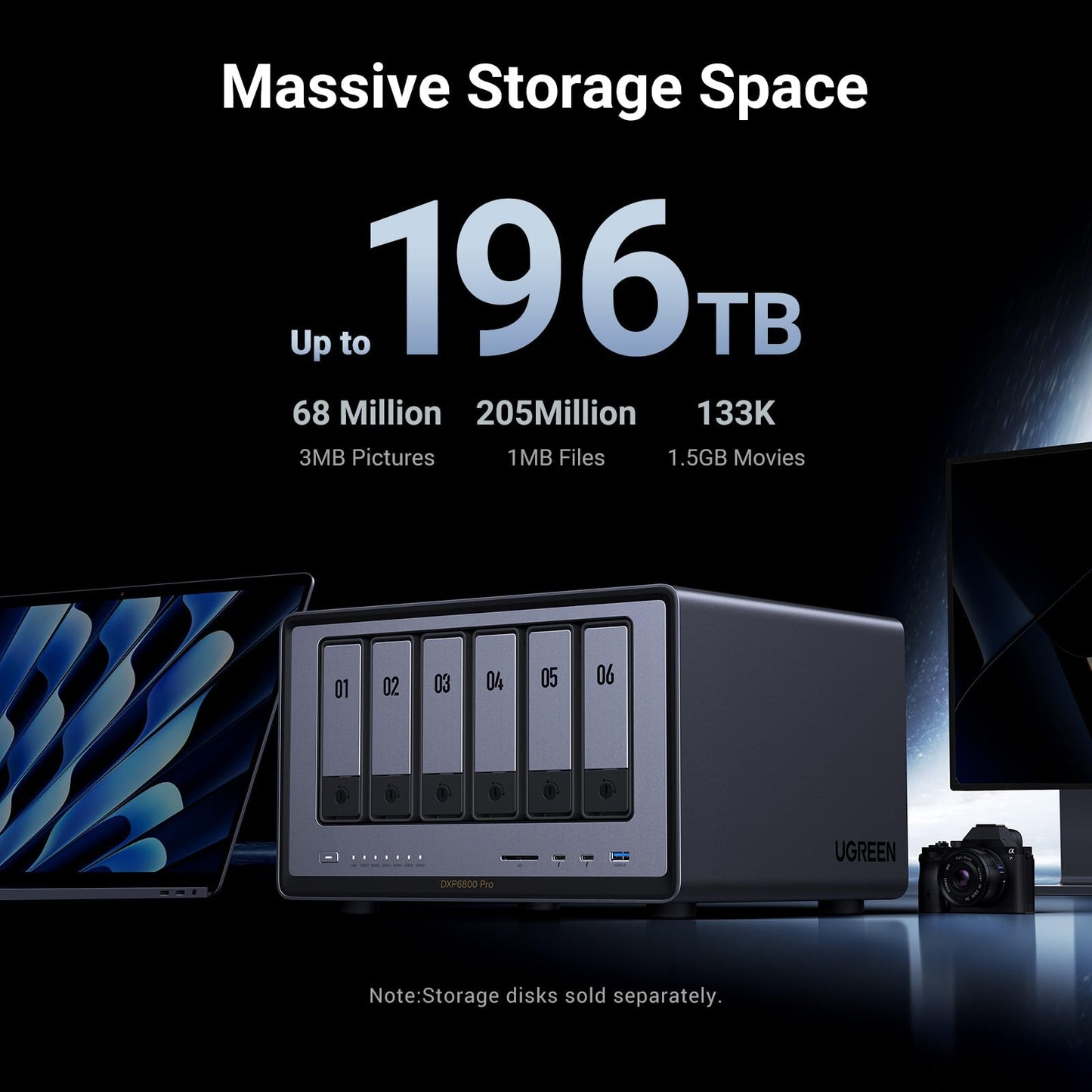 Ugreen nasync dxp6800 pro | intel core i5-1235u | 8gb ddr5 | 6+2 reži za diske | 2x 10gbe | nas strežnik 2 Ugreen nasync dxp6800 pro do 196tb prostora za shranjevanje