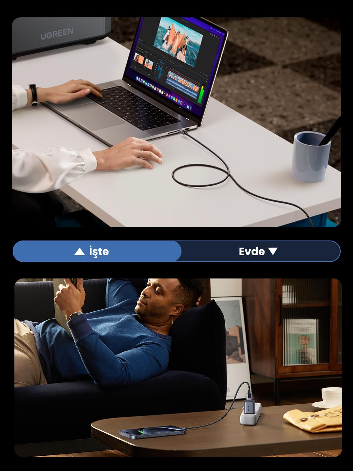 UGREEN USB-C’den USB-C’ye Kablo
