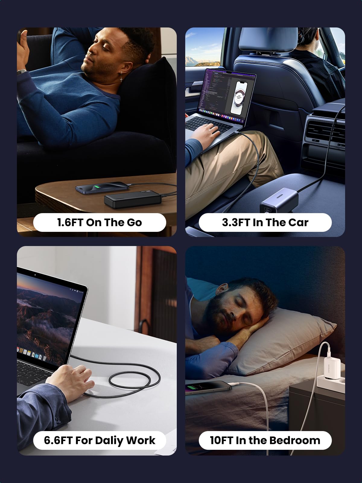 UGREEN 100W USB C Charger Cable 1M, PD 3.1 Type C to Type Cable, Fast Charging USB C Cord, 480Mbps Data Transfer for iPhone 15-17 Series, MacBook Pro M3, iPad Pro 2022/Air 5, Galaxy S25 Ultra/24