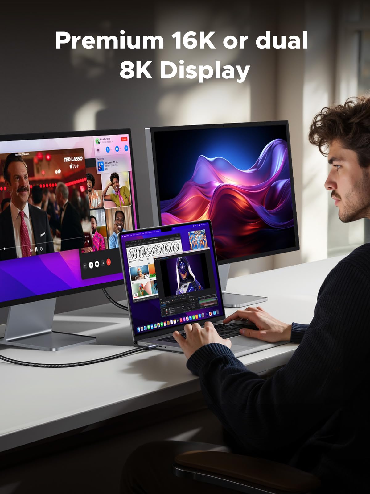 UGREEN كابل USB-C Gen4 بقدرة 240 واط (80Gbps ، USB 4.0 ، 16K/8K 60Hz)