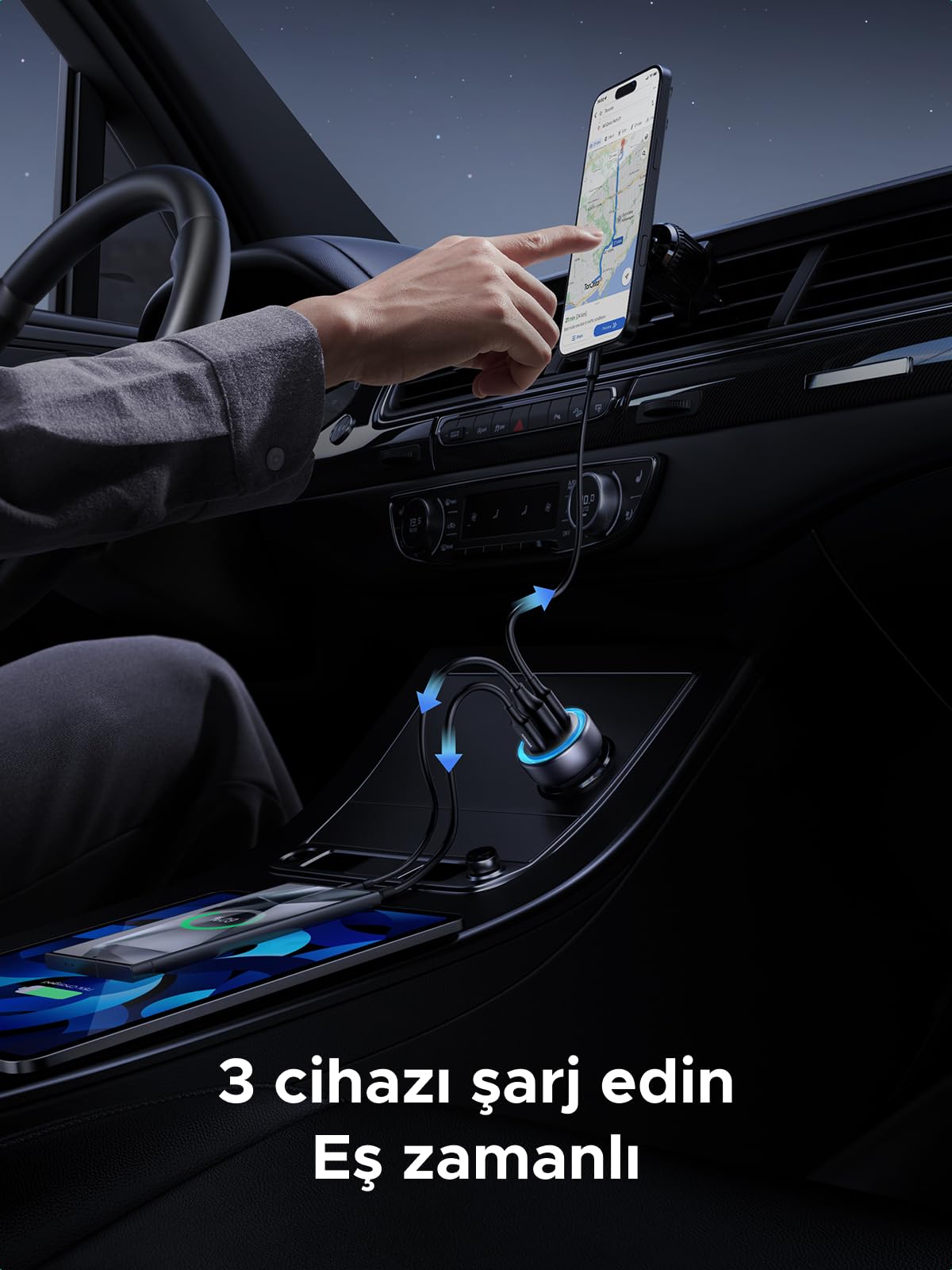UGREEN 30W 3 Port Araç Şarj Cihazı