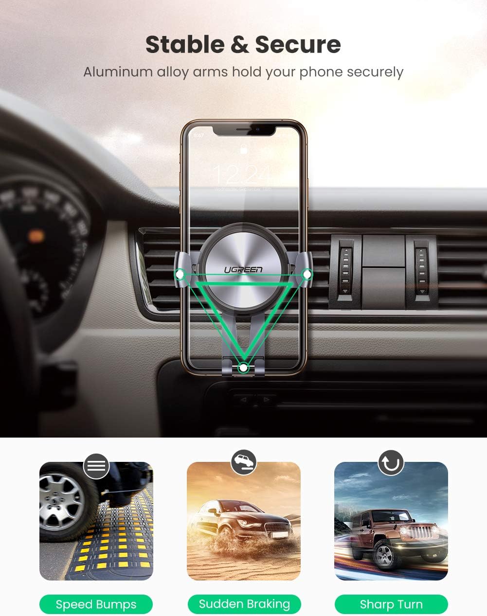 UGREEN Yerçekimli Araç İçi Telefon Tutucu