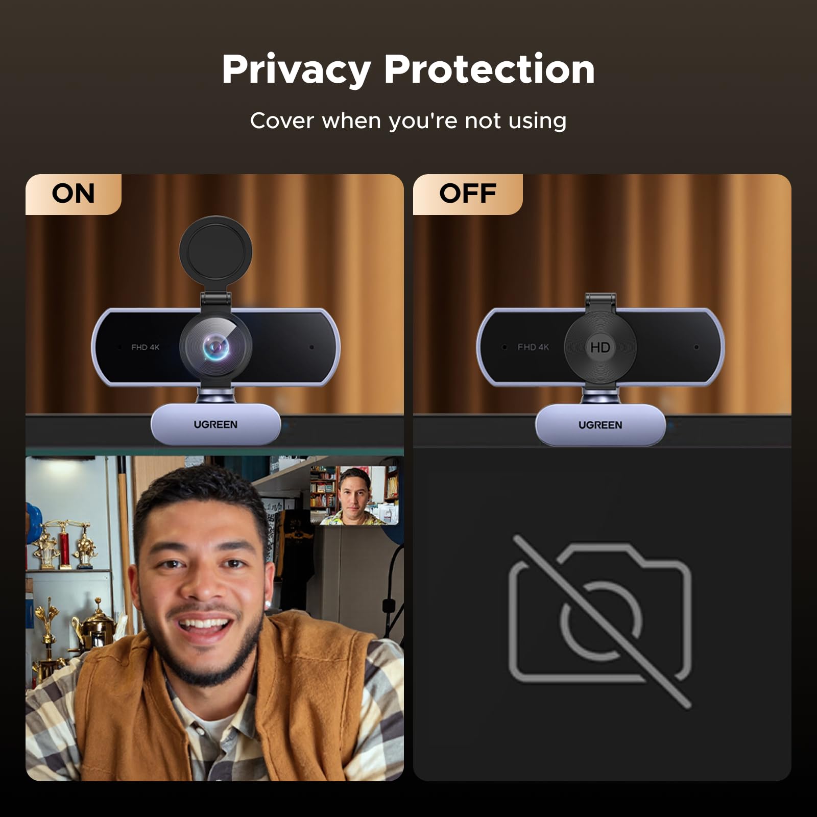 UGREEN 4K Webcam for PC Ultra HD 1080P 60FPS Web Camera with