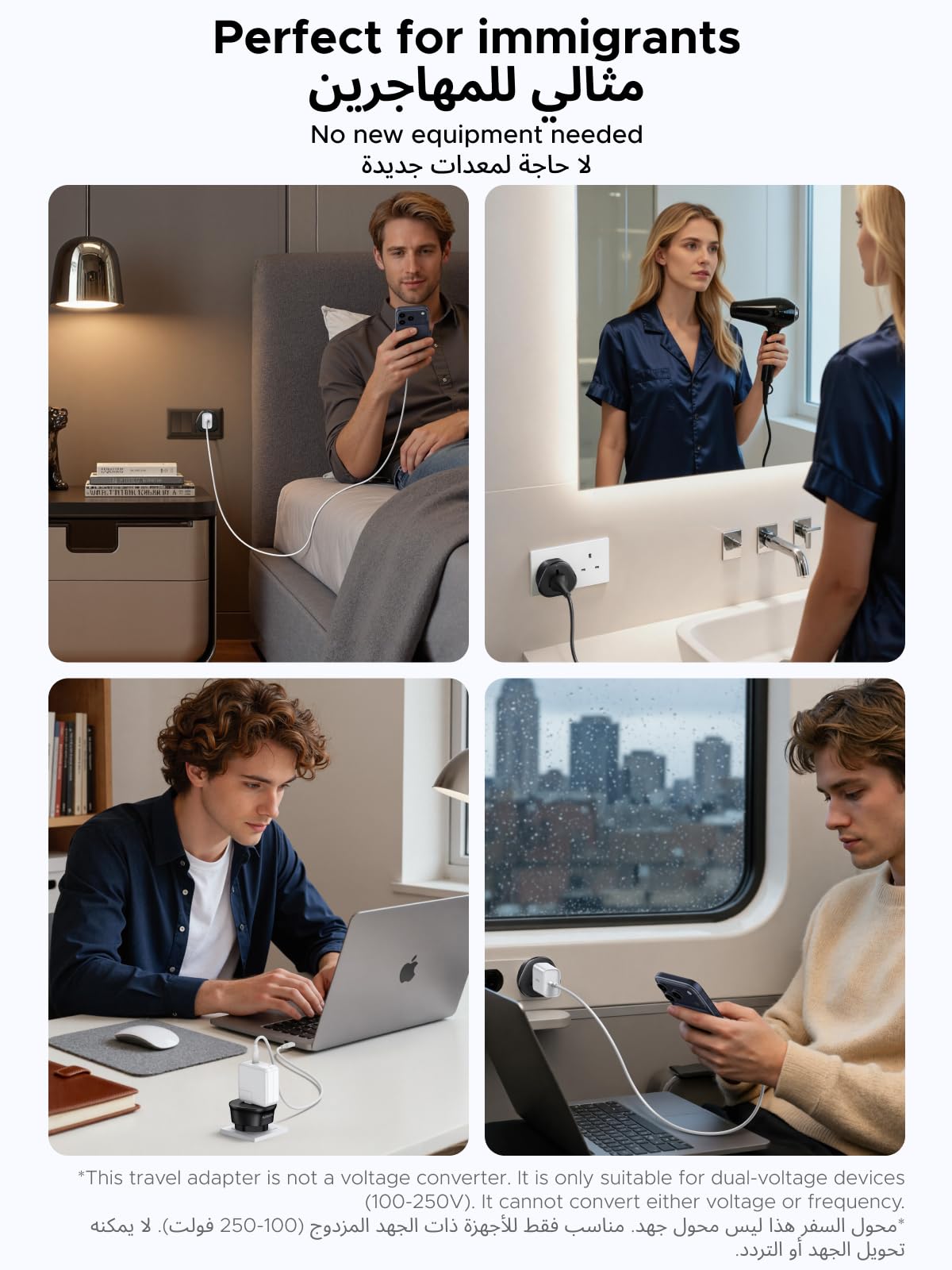 UGREEN Universal Travel Adapter with UK Plug New