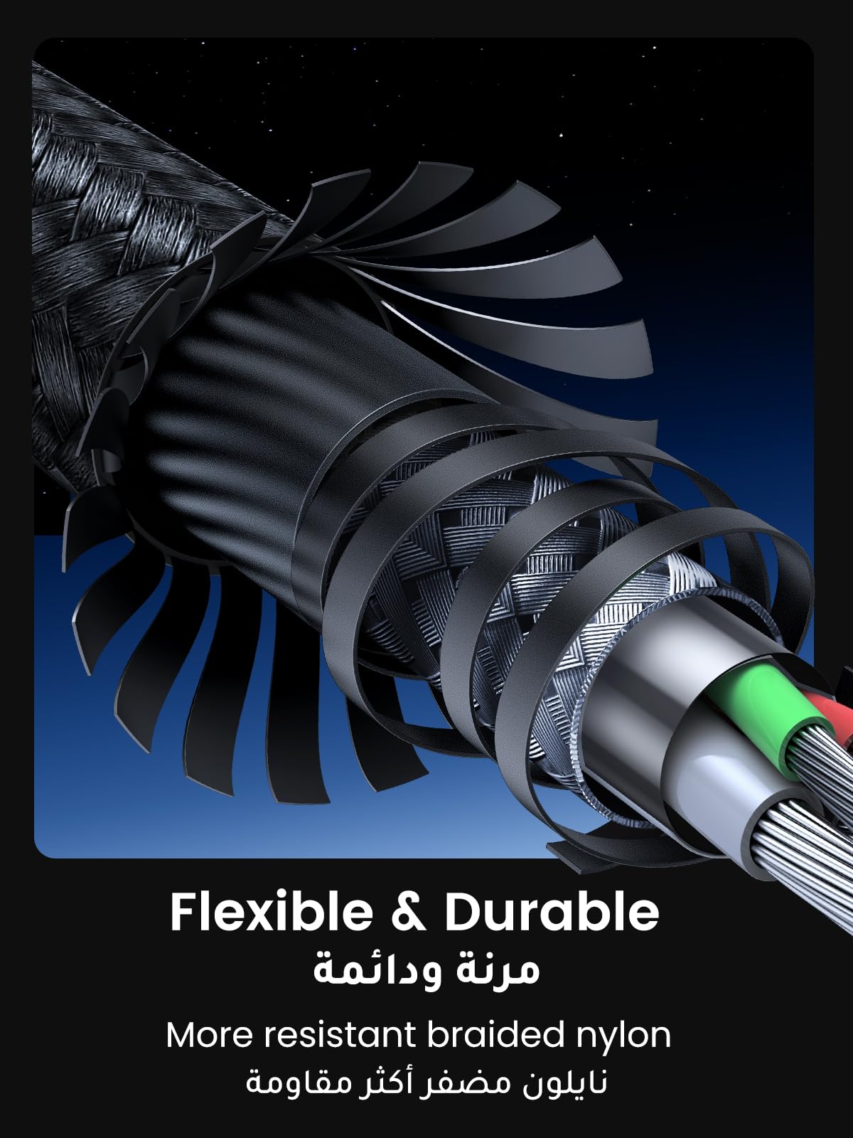 UGREEN كابل USB-C بقدرة 60 واط بسرعة 480 ميجابت/ث (عبوة 2)