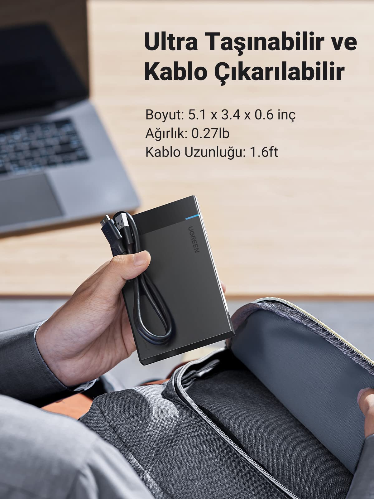 UGREEN USB 3.0 2.5” SATA Disk Kutusu
