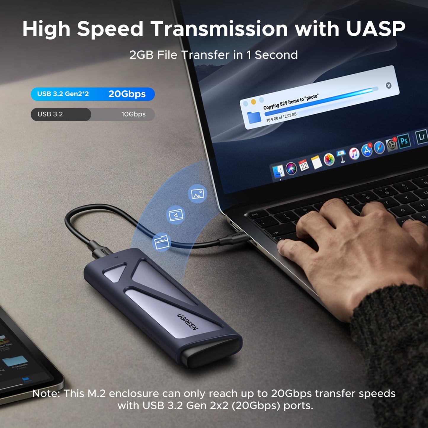 UGREEN Tool-Free 20Gbps NVMe SSD Enclosure