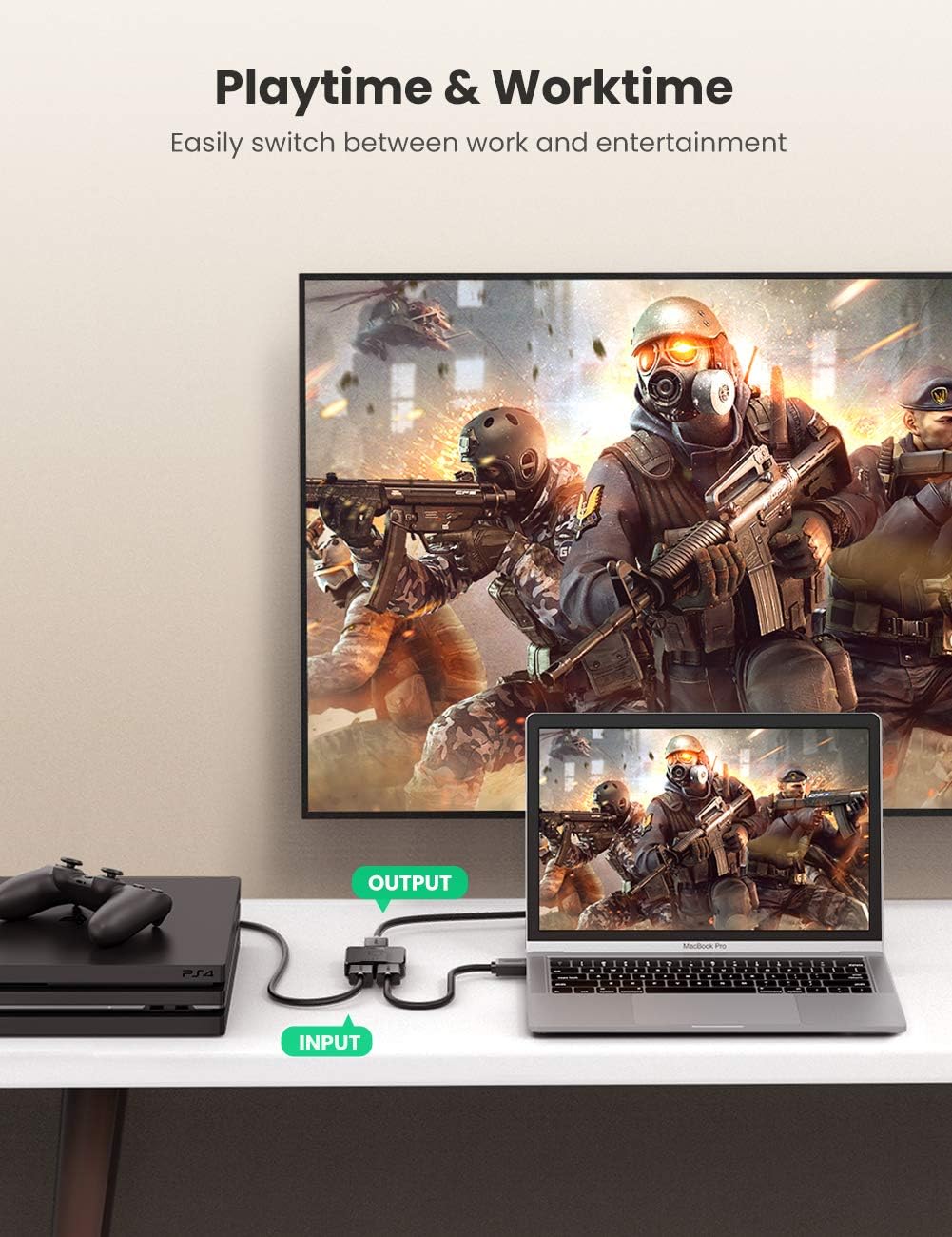 UGREEN HDMI Switch (2 Giriş 1 Çıkış, 4K@60Hz)