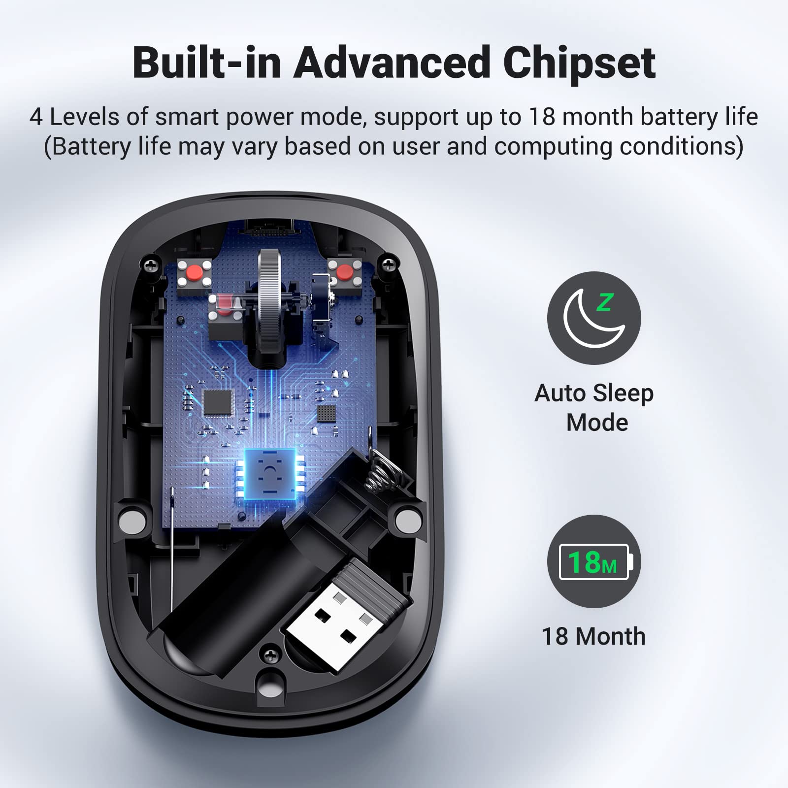 UGREEN Ultra İnce Taşınabilir Kablosuz Mouse 2.4G