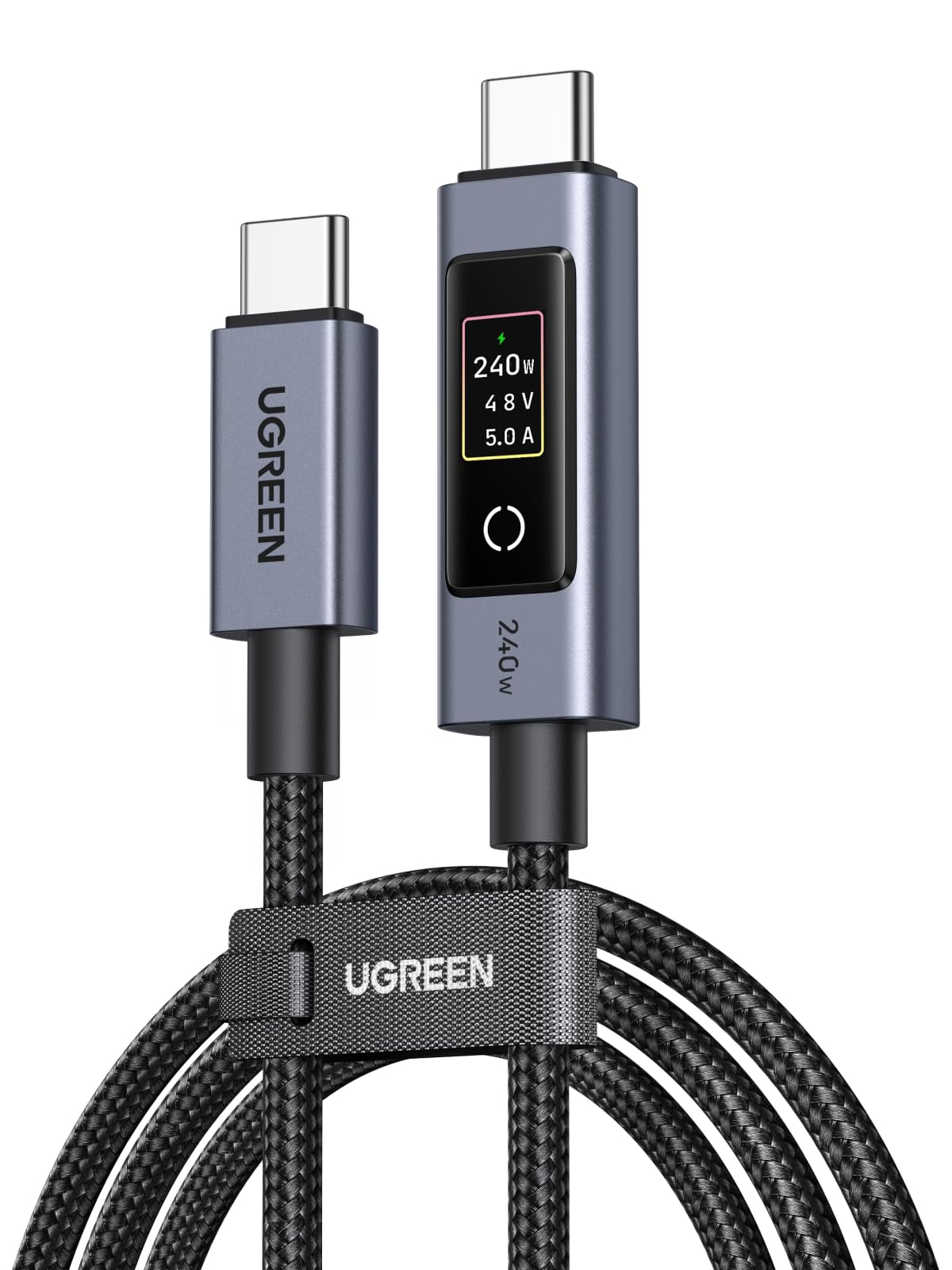كابل UGREEN Nexode USB-C بقوة 240 واط مع شاشة رقمية (طول 1 متر)
