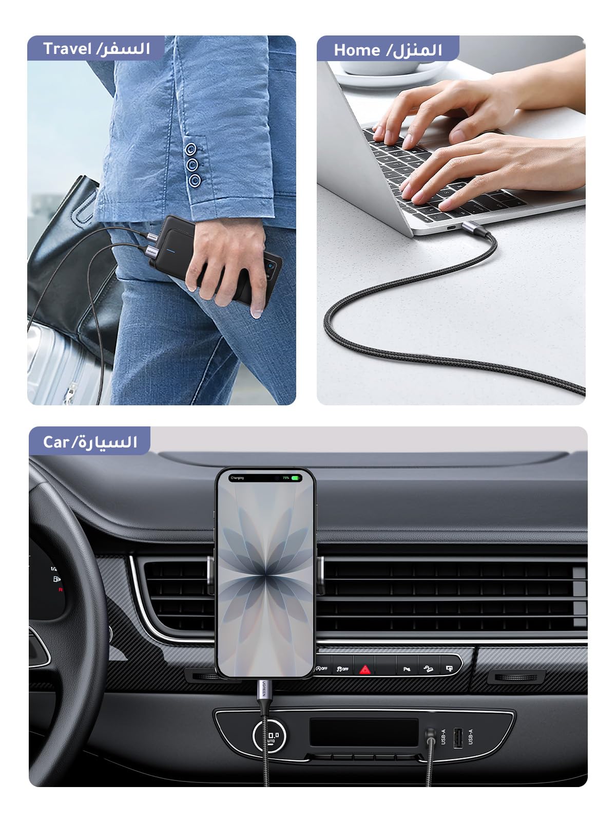 UGREEN Cable USB to Type C 2 Pack