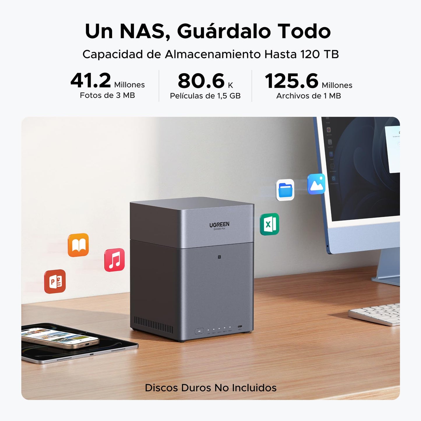 UGREEN NASync DH4300 Plus NAS de Escritorio 4 Bahías