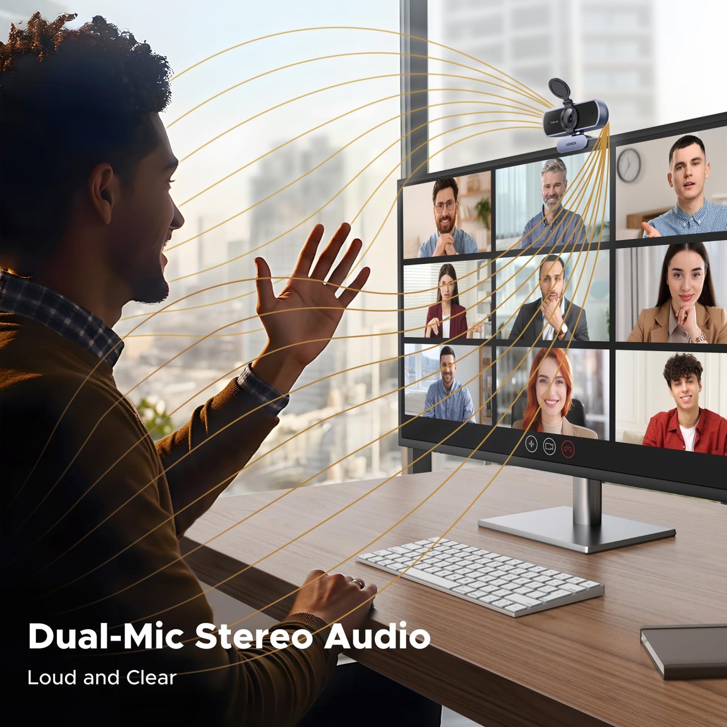 UGREEN 2K Webcam, Webcam for PC Ultra HD 1440P Computer Camera with Microphone,