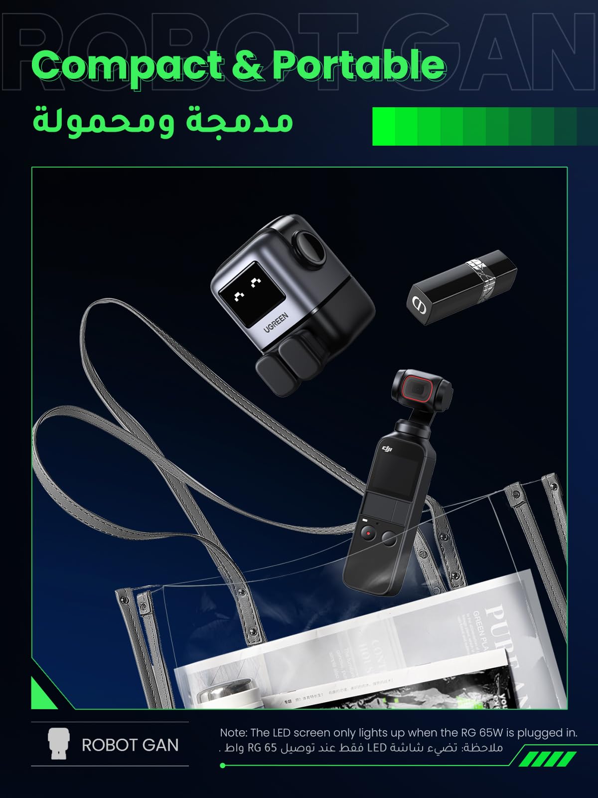 UGREEN Uno شاحن 65 واط (أسود)