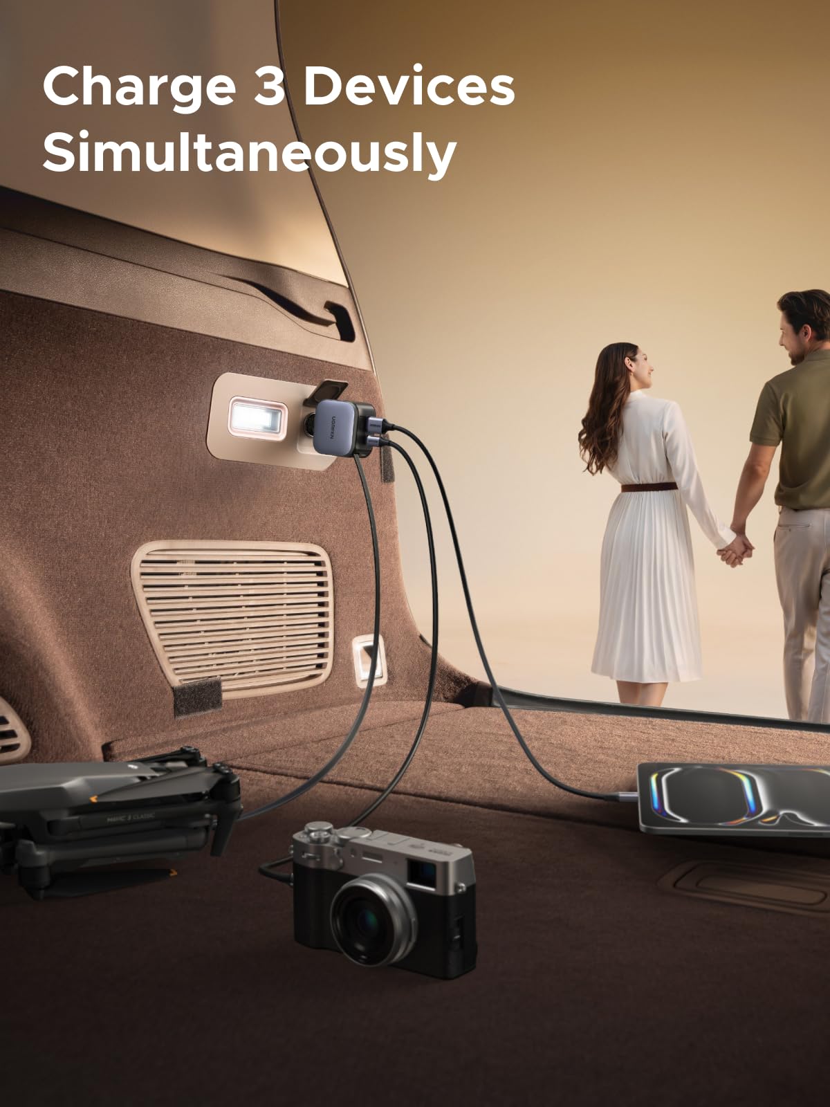 UGREEN Nexode Sạc Ô Tô 60W kèm Cáp USB-C Thu Gọn