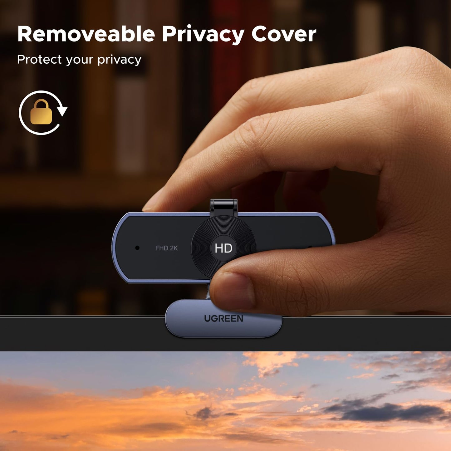 UGREEN 2K Webcam, Webcam for PC Ultra HD 1440P Computer Camera with Microphone,