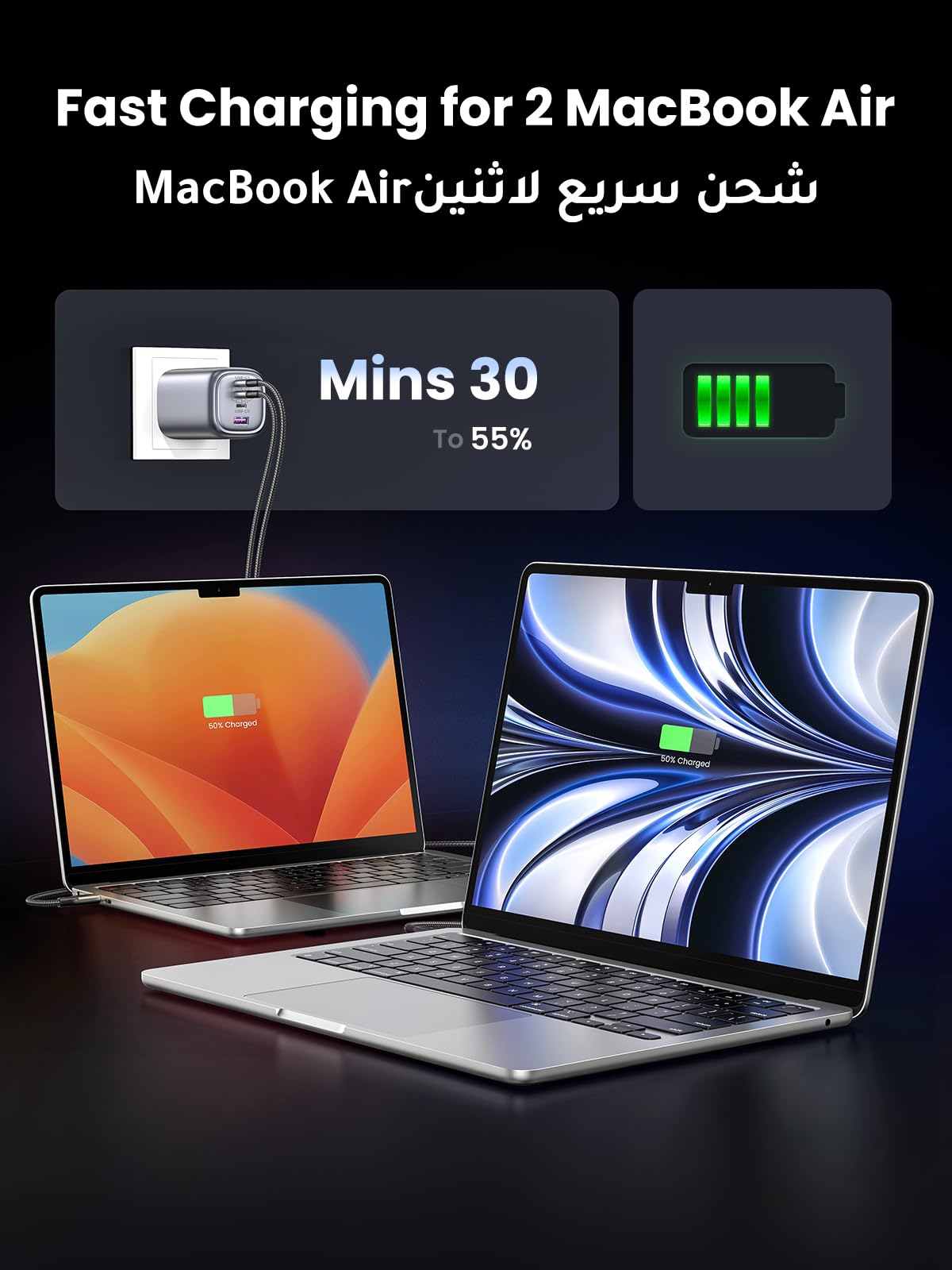 UGREEN Nexode شاحن GaN سريع أربعة منافذ 100 واط