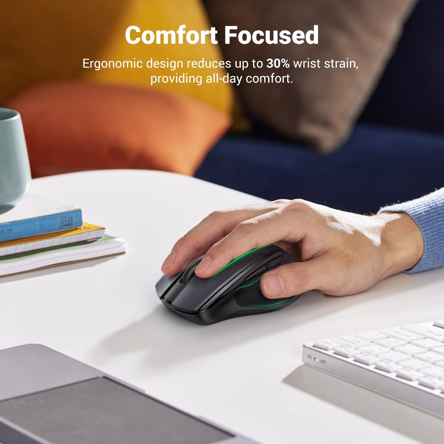 UGREEN Wireless Ergonomic Mouse 4000 DPI 6 Buttons
