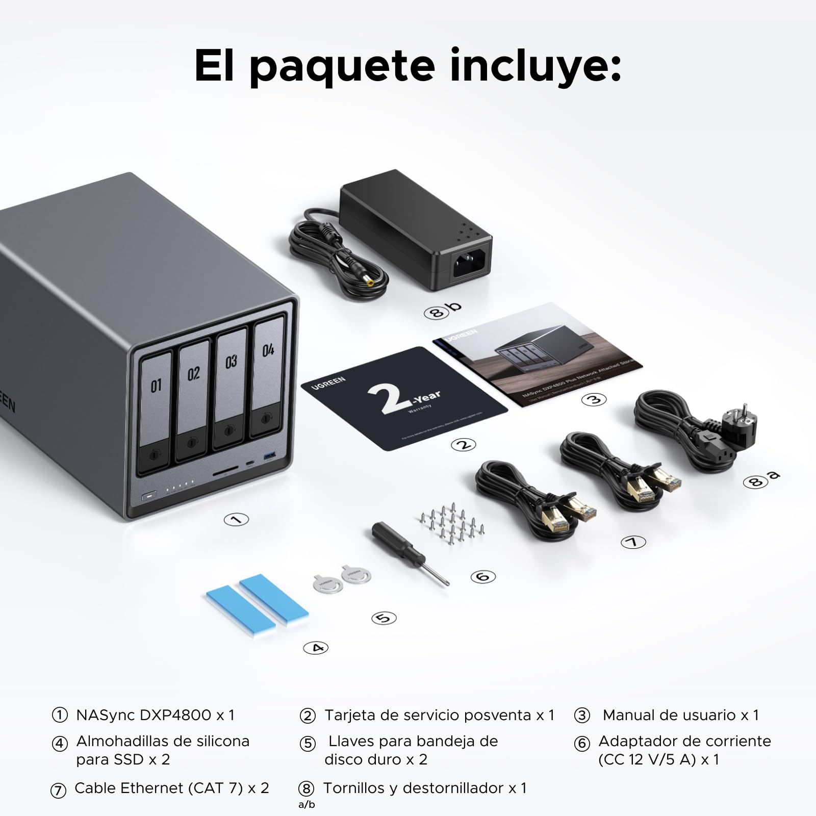 UGREEN NASync DXP4800, NAS de escritorio de 4 bahías, CPU Intel