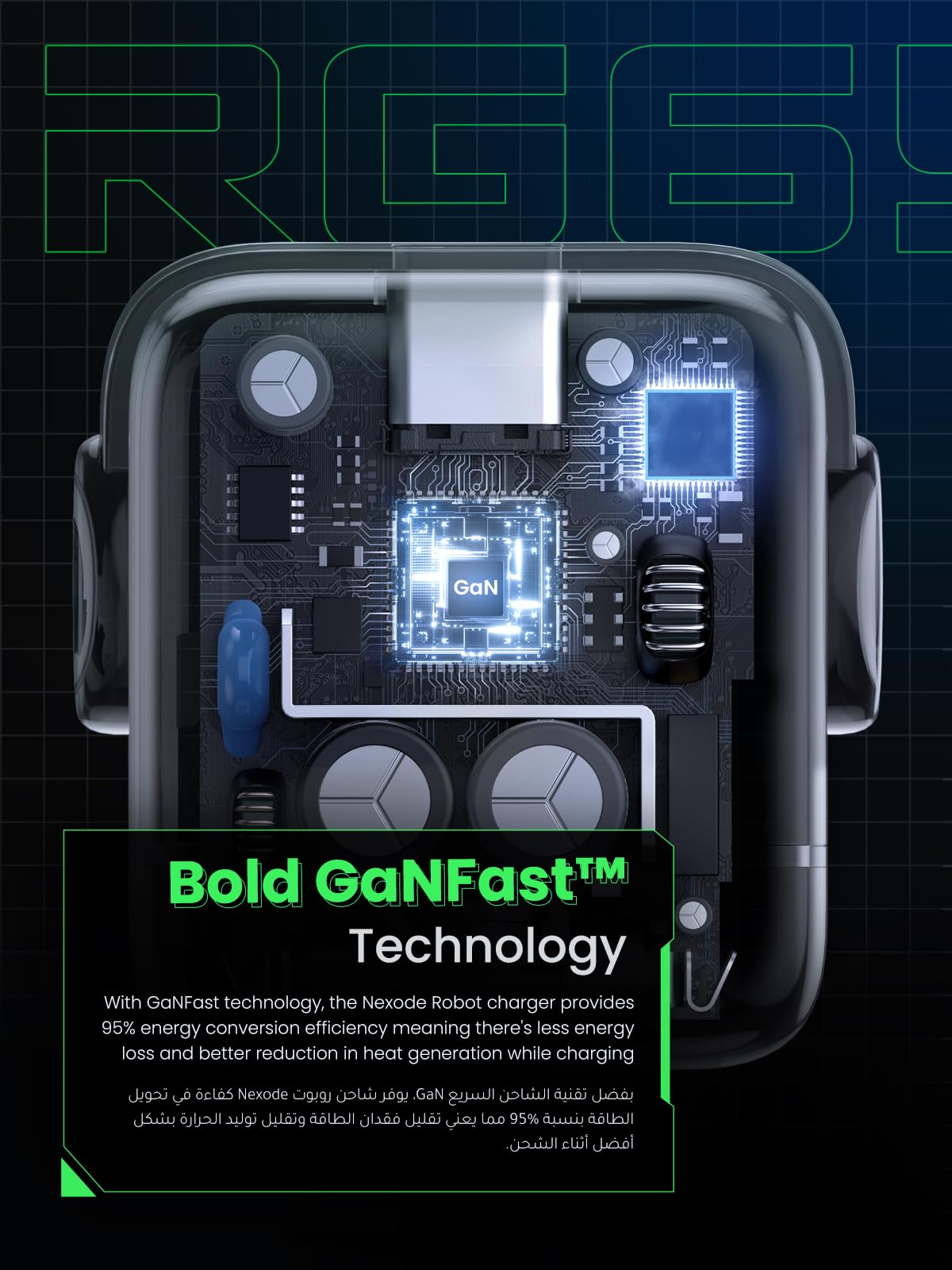 UGREEN Uno شاحن 65 واط (أسود)