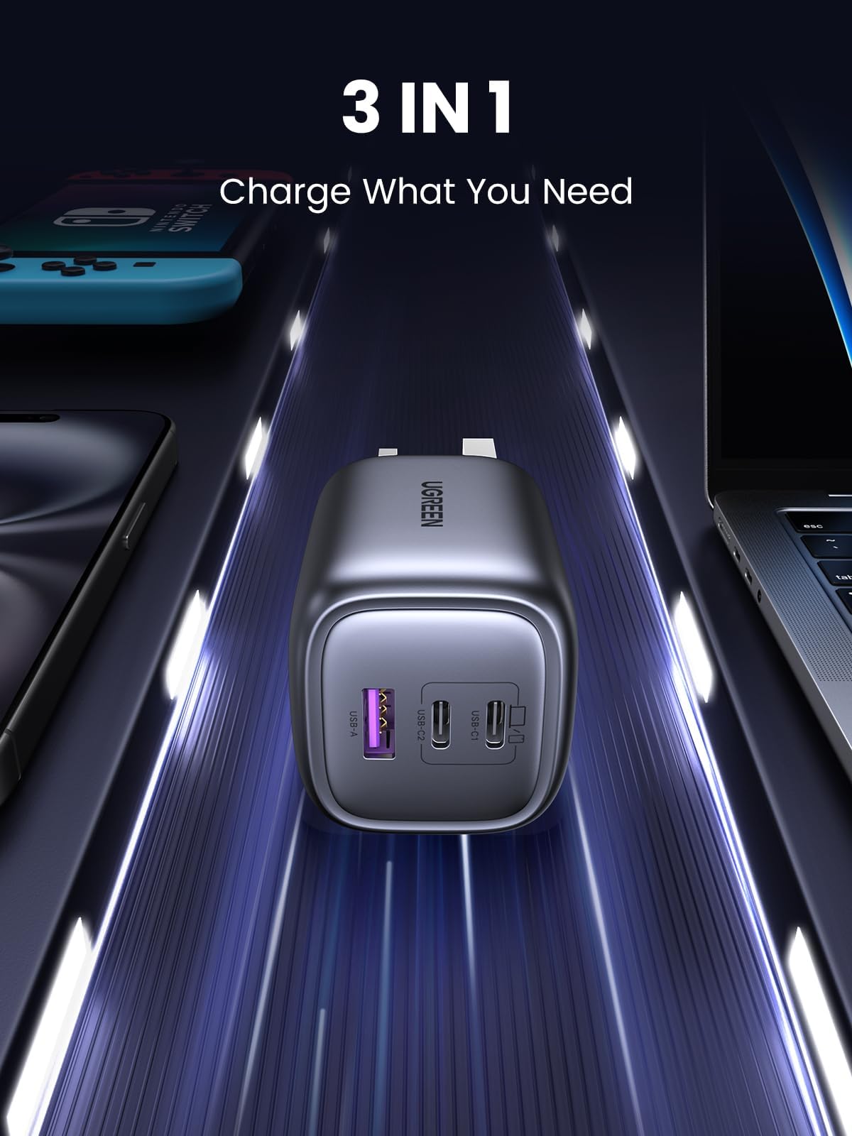 UGREEN Nexode Charger GaN Fast 3-Port 65W