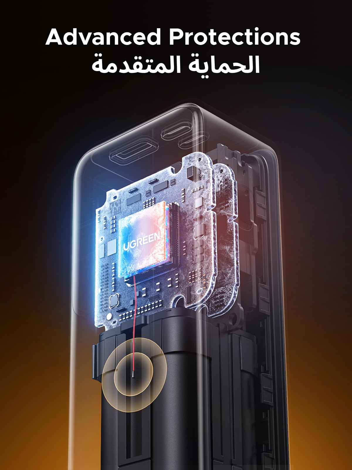 UGREEN Nexode باور بنك ‎20000‎ مللي أمبير ‎165‎ واط مع كابل USB-C قابل للسحب