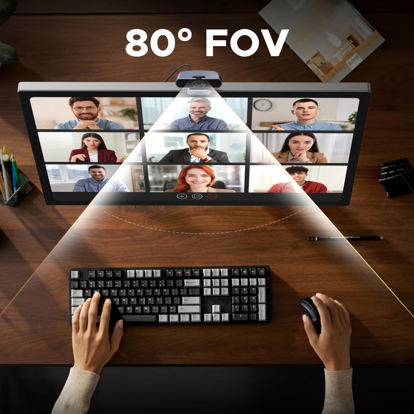 UGREEN 2K Webcam, Webcam for PC Ultra HD 1440P Computer Camera with Microphone,