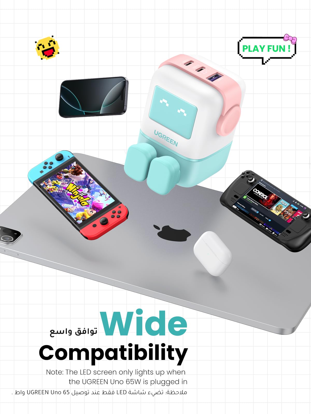 UGREEN Uno Charger 65W (Cyan)