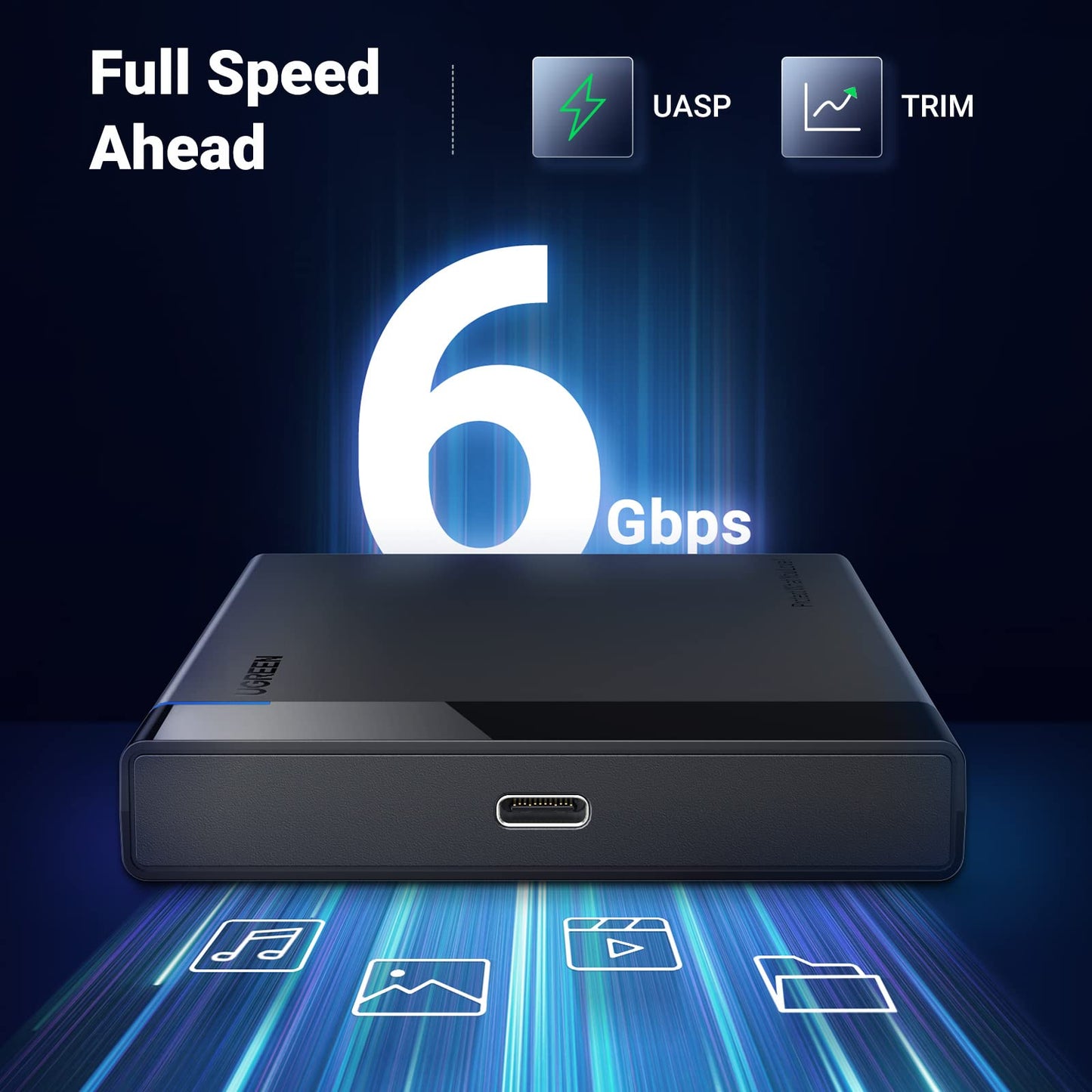 UGREEN 2.5" USB C Hard Drive Enclosure USB 3.0 to SATA III Adapter