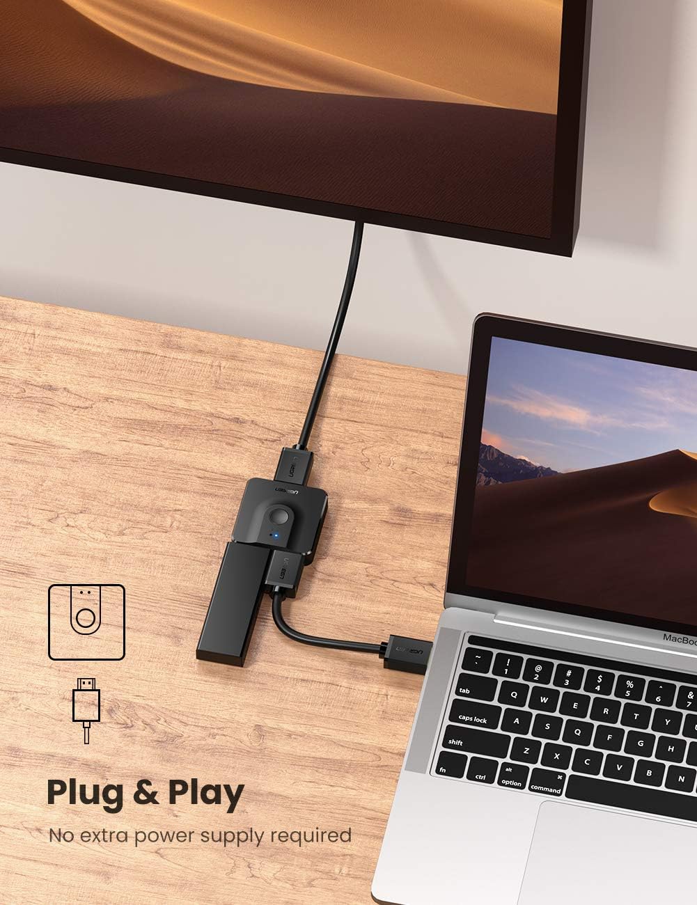 UGREEN HDMI Switch (2 Giriş 1 Çıkış, 4K@60Hz)