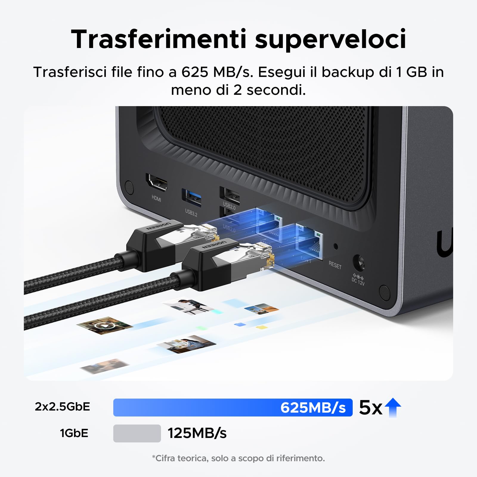 UGREEN NASync DXP4800, NAS desktop a 4 bay, CPU Intel N100 Quad-core, 8 GB di RAM DDR5