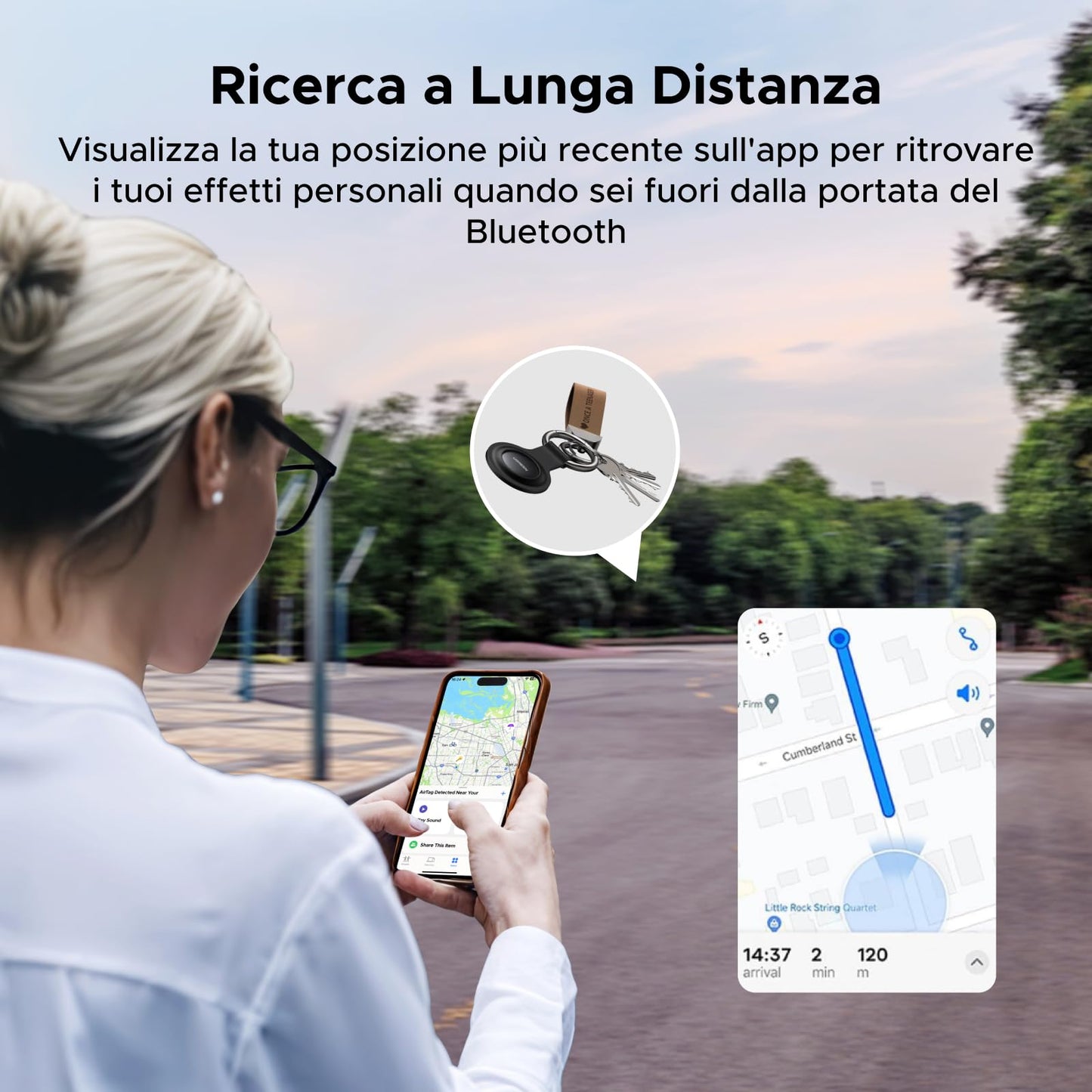 UGREEN FineTrack Mini Tag Localizzatore Bluetooth SmartTag Tracker Supporta iOS Batteria da 18 Mesi Tracker