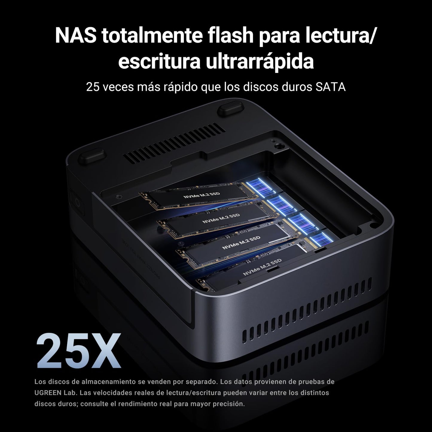 UGREEN NASync DXP480T Plus, NAS SSD All-Flash de 4 bahías, CPU Intel i5 1235u de 10 núcleos