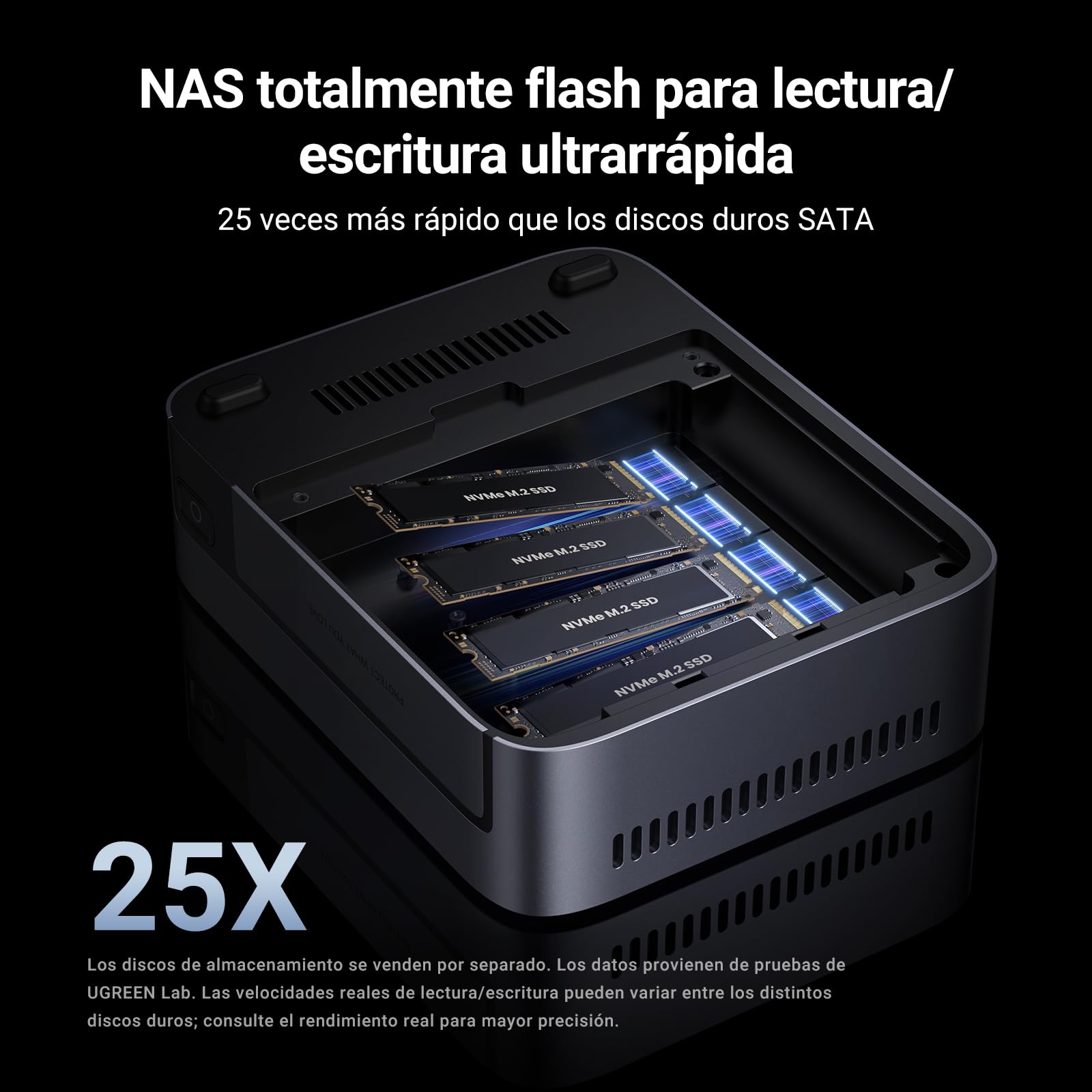 UGREEN NASync DXP480T Plus, NAS SSD All-Flash de 4 bahías, CPU Intel i5 1235u de 10 núcleos