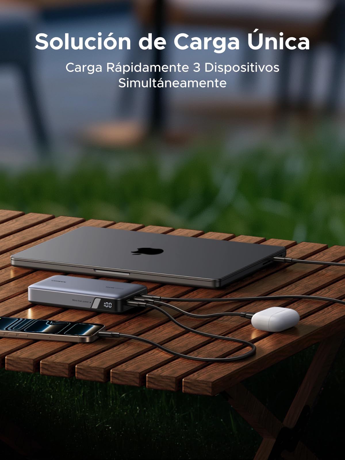 UGREEN Nexode Power Bank 100W 20000mAh, Batería Externa Carga Rápida con Pantalla