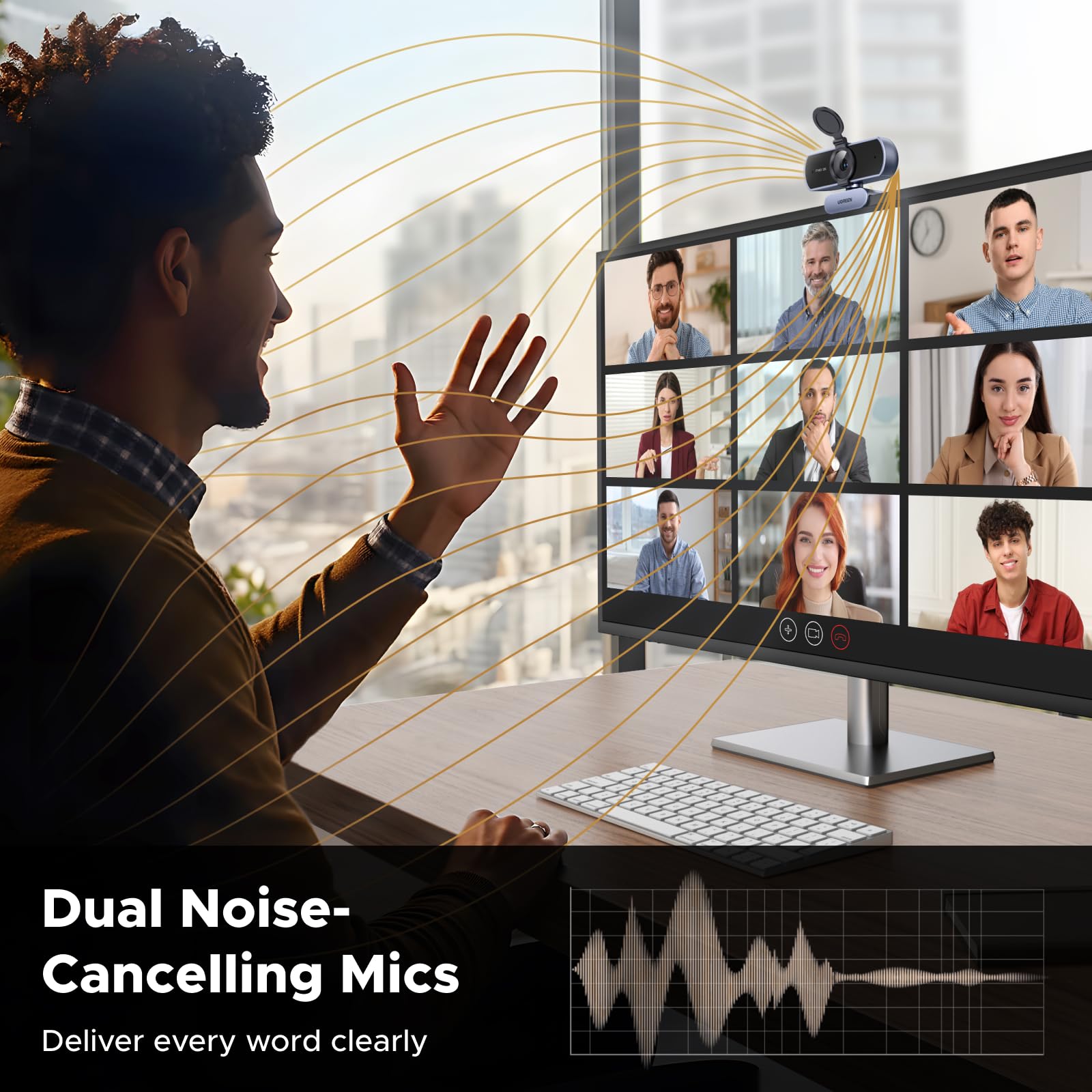 UGREEN 4K Webcam for PC Ultra HD 1080P 60FPS Web Camera with Microphone