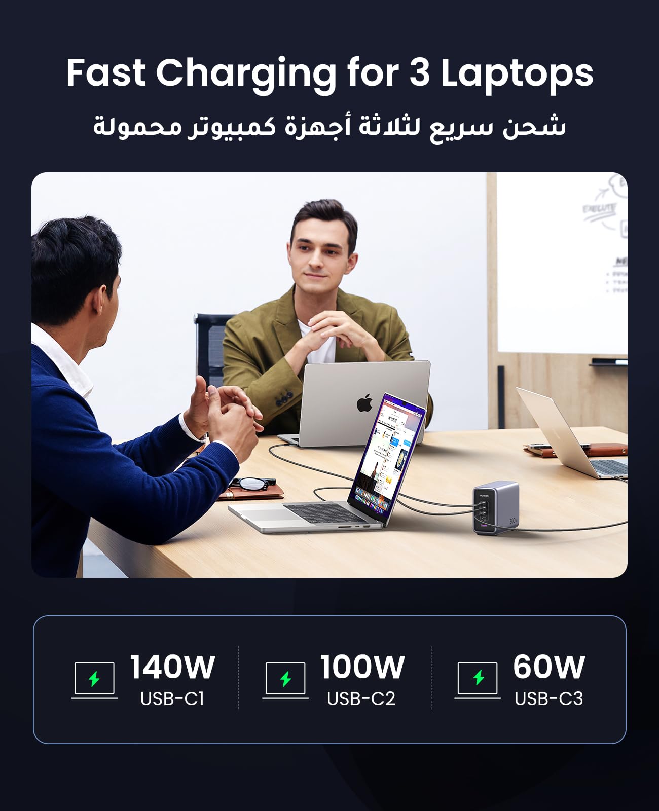 UGREEN Nexode شاحن مكتبي خمسة منافذ 300 واط