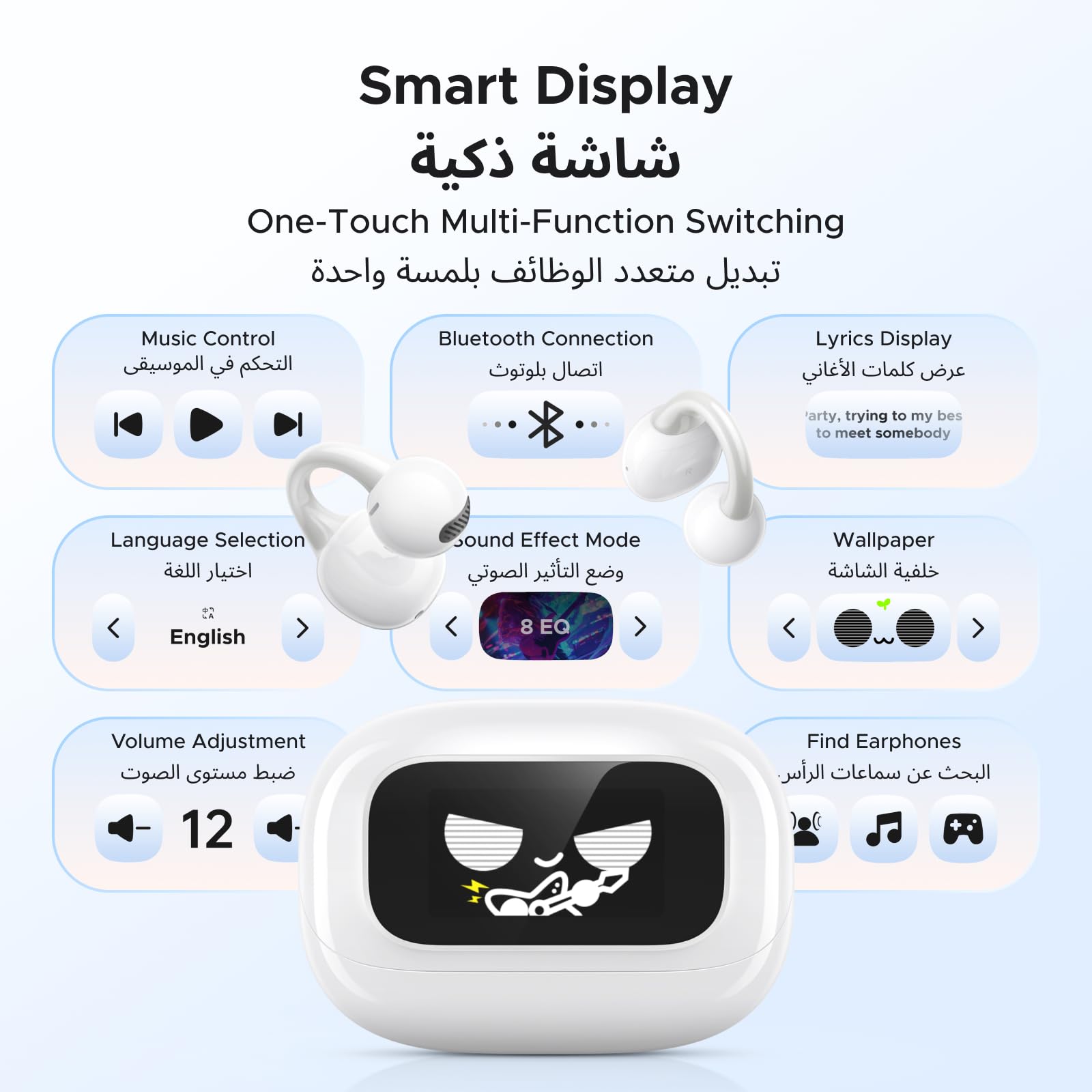 UGREEN ClipBuds Magic Open-Ear Earbuds with Smart Touchscreen