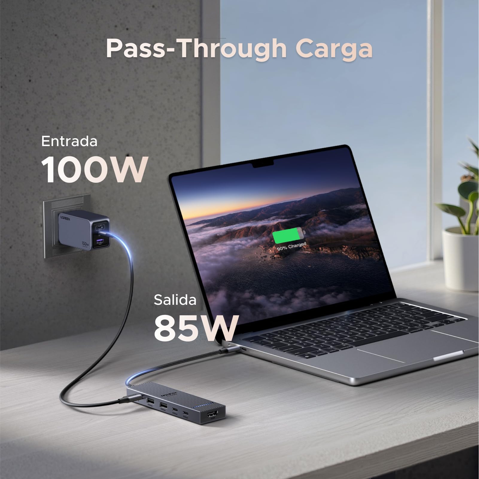 UGREEN Revodok Pro 106 10Gbps Hub USB C HDMI 4K 60Hz Adaptador Ladron Tipo C 3.2 Gen 2 PD 100W 