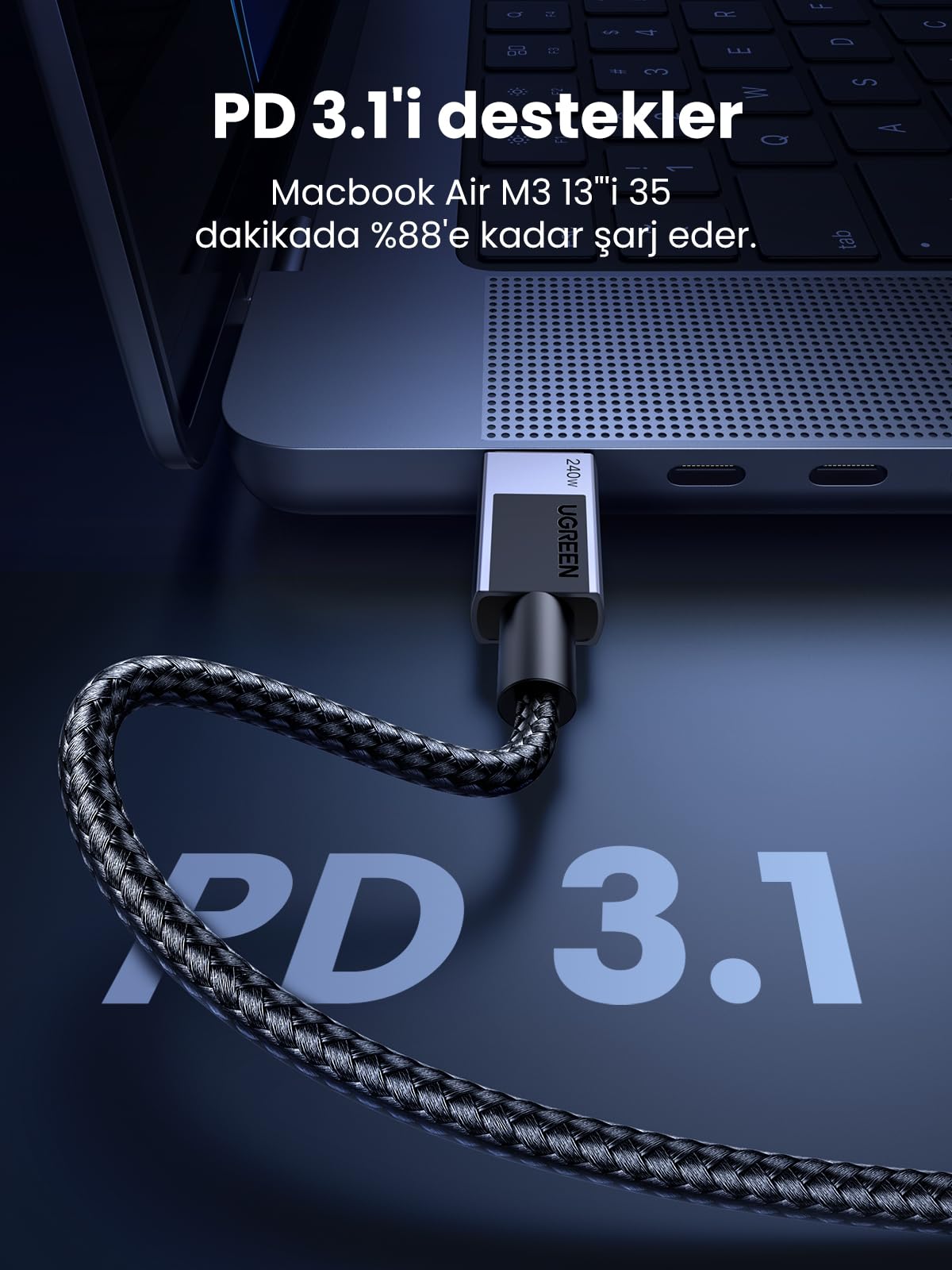 UGREEN USB-C’den USB-C’ye Kablo