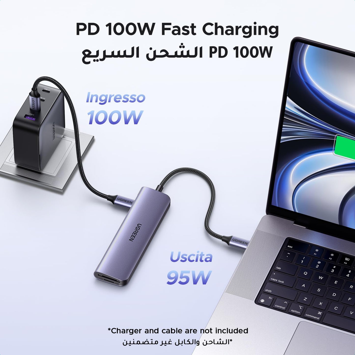 UGREEN Revodok موزع USB-C ‏7 في 1 (قارئ بطاقات SD/TF عالي السرعة)